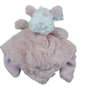 Oobles Pink Dog Plush Security Blanket Lovey Baby Infant Rattle Pink NWT RARE